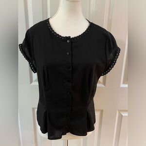 Reformation Black Button-Down Dress